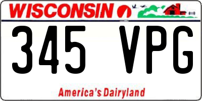WI license plate 345VPG