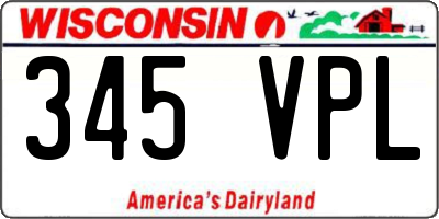 WI license plate 345VPL