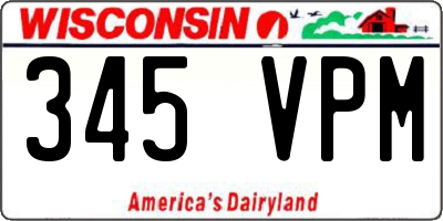 WI license plate 345VPM