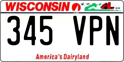 WI license plate 345VPN