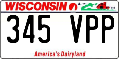 WI license plate 345VPP