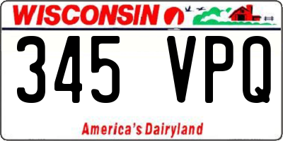 WI license plate 345VPQ