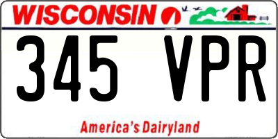WI license plate 345VPR