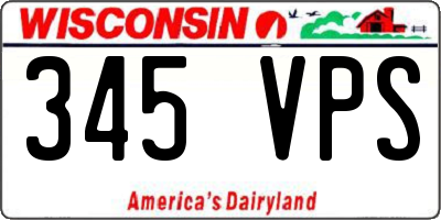 WI license plate 345VPS