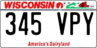 WI license plate 345VPY