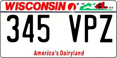 WI license plate 345VPZ