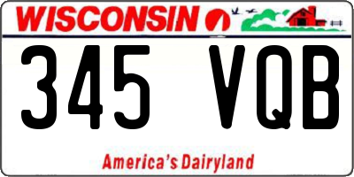 WI license plate 345VQB