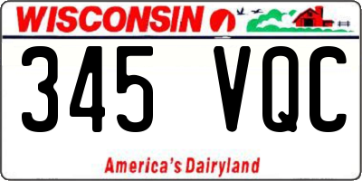 WI license plate 345VQC