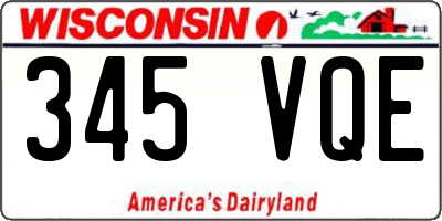 WI license plate 345VQE