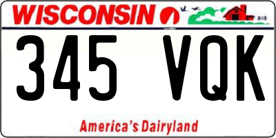 WI license plate 345VQK