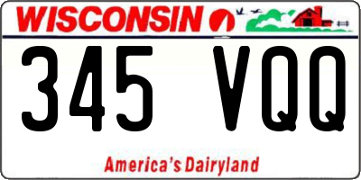 WI license plate 345VQQ