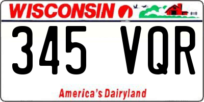 WI license plate 345VQR