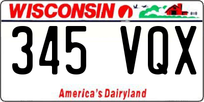 WI license plate 345VQX