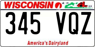 WI license plate 345VQZ