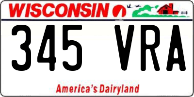 WI license plate 345VRA