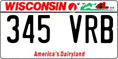 WI license plate 345VRB