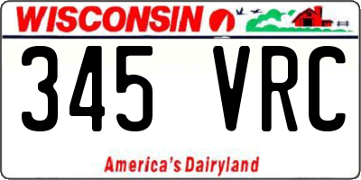 WI license plate 345VRC