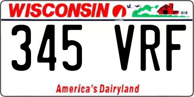 WI license plate 345VRF