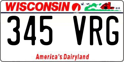 WI license plate 345VRG