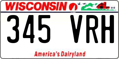 WI license plate 345VRH