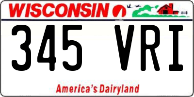 WI license plate 345VRI