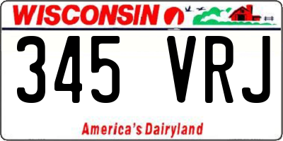 WI license plate 345VRJ