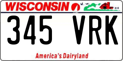 WI license plate 345VRK