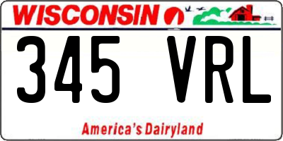 WI license plate 345VRL