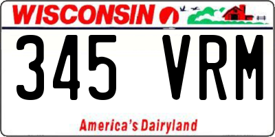 WI license plate 345VRM