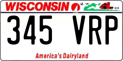 WI license plate 345VRP