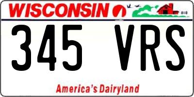 WI license plate 345VRS