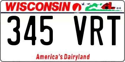 WI license plate 345VRT