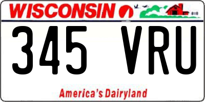 WI license plate 345VRU