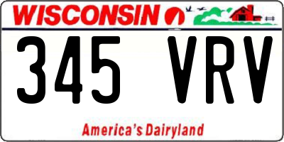WI license plate 345VRV