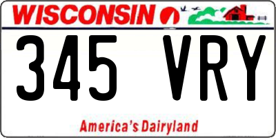 WI license plate 345VRY