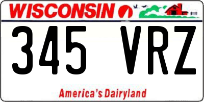 WI license plate 345VRZ