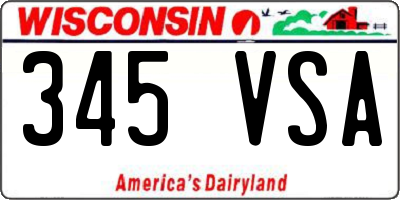 WI license plate 345VSA
