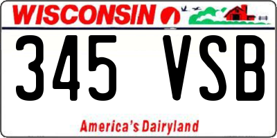 WI license plate 345VSB
