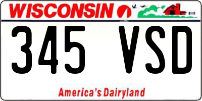 WI license plate 345VSD