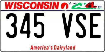 WI license plate 345VSE