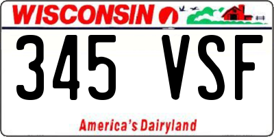 WI license plate 345VSF