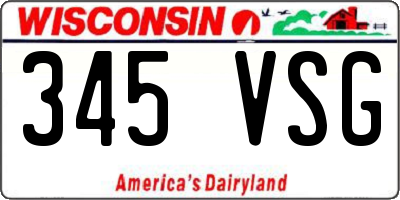 WI license plate 345VSG
