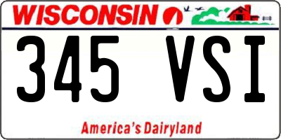 WI license plate 345VSI