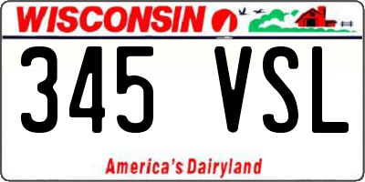 WI license plate 345VSL