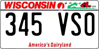WI license plate 345VSO