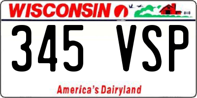 WI license plate 345VSP
