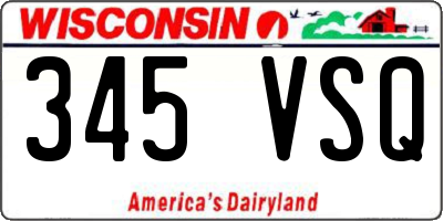 WI license plate 345VSQ