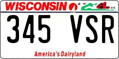 WI license plate 345VSR