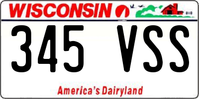 WI license plate 345VSS