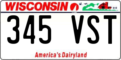 WI license plate 345VST
